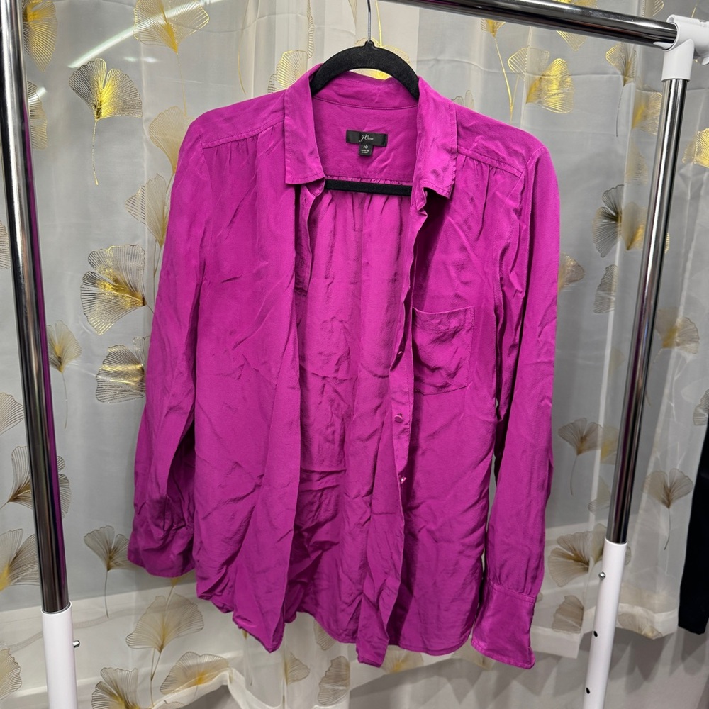 J. Crew Fuchsia Button-Up Shirt